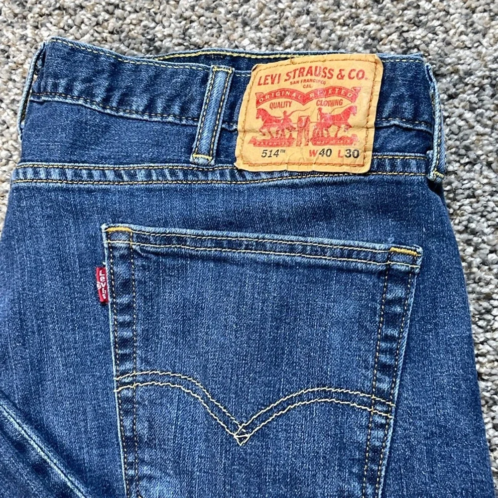Levi's 514 Men's 38x30 Straight Fit Jeans Dark Wash Blue Denim Regular Fit